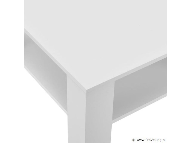Houten salontafel - 60 x 60 cm - wit - 2 niveaus - afbeelding 6 van  8