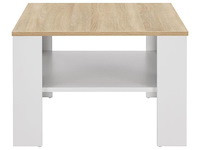 Houten salontafel - 60 x 60 cm - wit / houtkleur - 2 niveaus - afbeelding 5 van  8