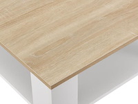 Houten salontafel - 60 x 60 cm - wit / houtkleur - 2 niveaus - afbeelding 6 van  8