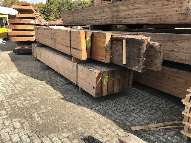 Houten spanten 13.5x55x530cm (6x) - afbeelding 2 van  4