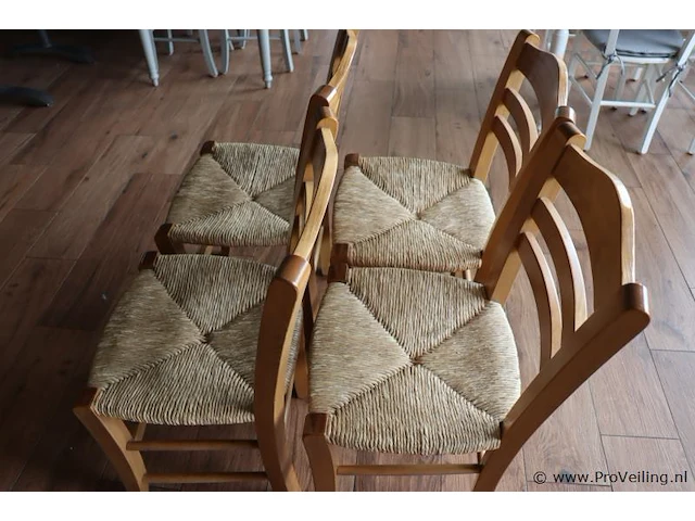 Houten stoelen met rieten zitting - 45x43x90cm - 4 stuks - afbeelding 1 van  3