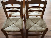 Houten stoelen met rieten zitting - 45x43x90cm - 4 stuks - afbeelding 2 van  3