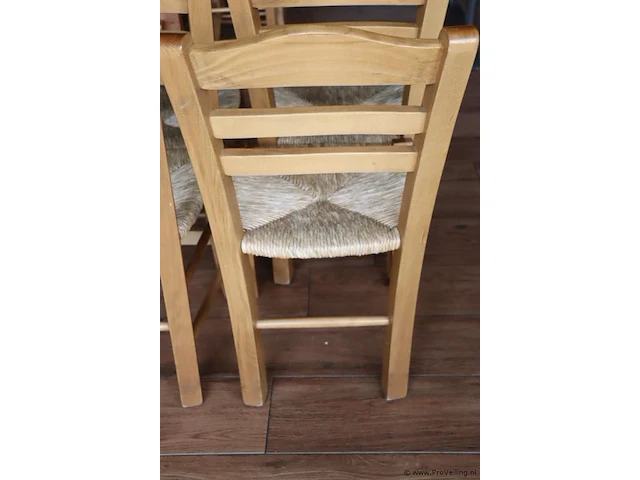 Houten stoelen met rieten zitting - 45x43x90cm - 4 stuks - afbeelding 3 van  3