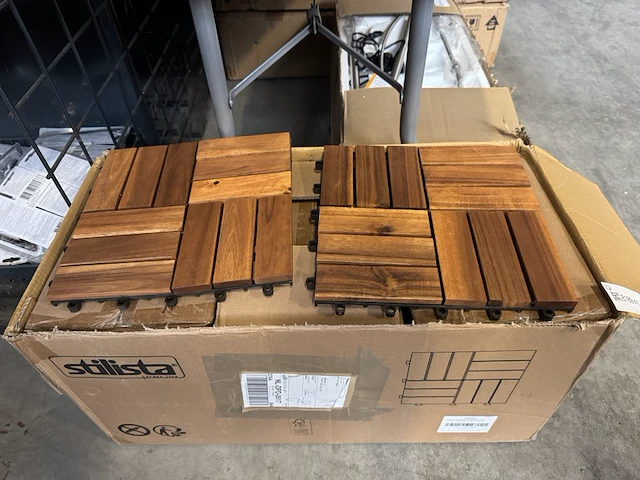 Houten tegels acaciahout 30x30 cm (set van 33) stilista - afbeelding 1 van  4