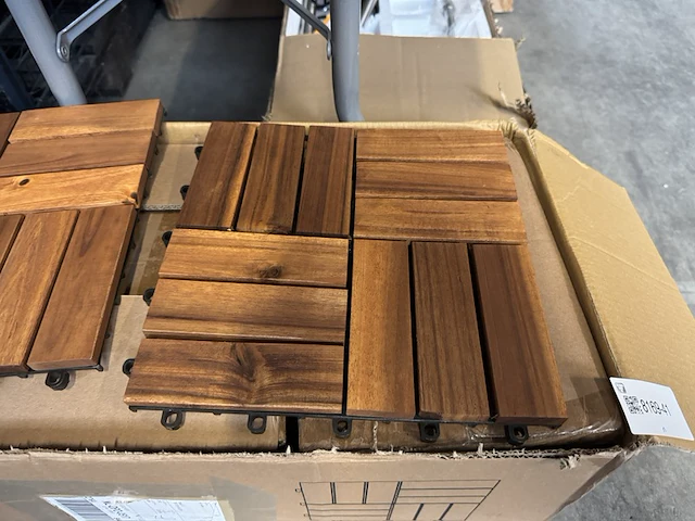 Houten tegels acaciahout 30x30 cm (set van 33) stilista - afbeelding 2 van  4