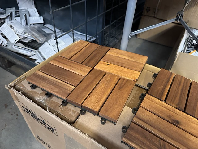 Houten tegels acaciahout 30x30 cm (set van 33) stilista - afbeelding 3 van  4