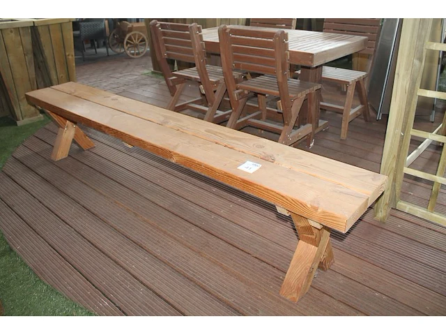 Houten tuinbank. afmeting 240 x 37 x 47 cm. - afbeelding 1 van  2
