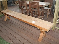 Houten tuinbank. afmeting 240 x 37 x 47 cm. - afbeelding 1 van  2