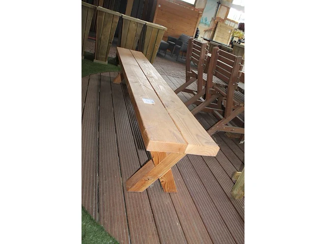 Houten tuinbank. afmeting 240 x 37 x 47 cm. - afbeelding 2 van  2