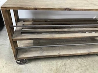 Houten verrijdbare sidetable - afbeelding 2 van  4