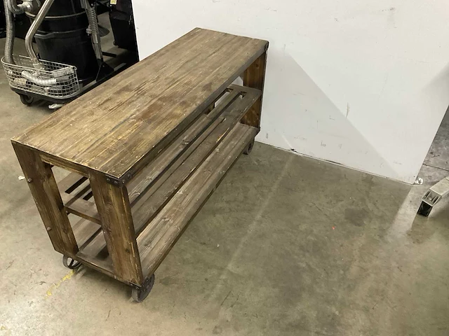 Houten verrijdbare sidetable - afbeelding 4 van  4