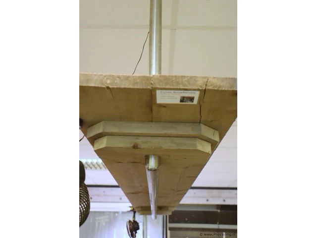Houten wandrek incl. rvs plafond stang - 250x40x100cm - afbeelding 2 van  5