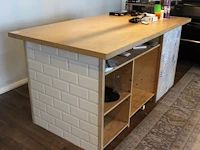 Houten werkmeubel. afmeting 202 x 105 x 96 cm. - afbeelding 1 van  2