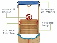 Houten zandbak piraten design incl. bodemplaat - afbeelding 3 van  6