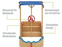 Houten zandbak piraten design incl. bodemplaat - afbeelding 3 van  6