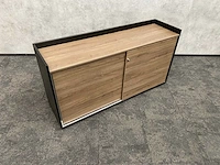 Houtlook schuifdeurkast - zwart/noten - 160cm - afbeelding 5 van  9