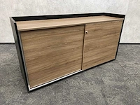 Houtlook schuifdeurkast - zwart/noten - 160cm - afbeelding 9 van  9