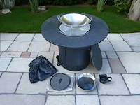 Houtskool ambience vuurtafel - compleet met accessoires - afbeelding 1 van  11