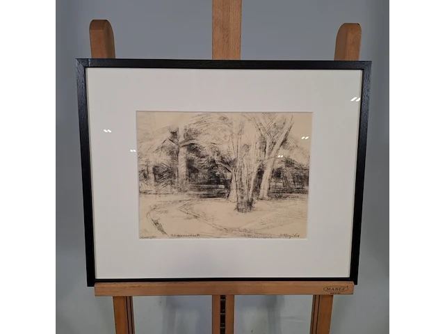Houtskool/krijt tekening, w. steegen, 1965 - afbeelding 1 van  10