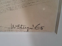 Houtskool/krijt tekening, w. steegen, 1965 - afbeelding 6 van  10