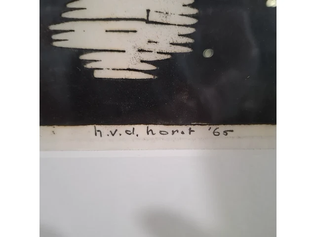 Houtsnede, h. van der horst, boks wedstrijd, 1965 - afbeelding 4 van  9