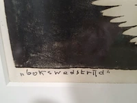 Houtsnede, h. van der horst, boks wedstrijd, 1965 - afbeelding 5 van  9