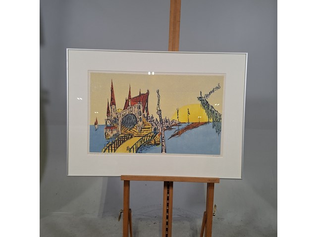 Houtsnede, sasha zuidam, venetië fantasie 3/70, 2000 - afbeelding 1 van  8