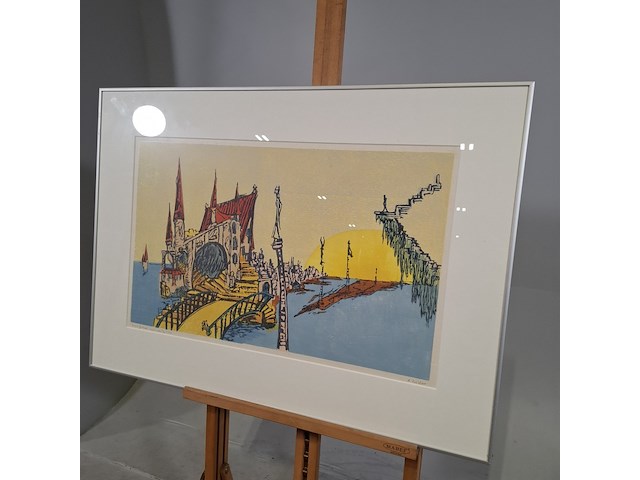 Houtsnede, sasha zuidam, venetië fantasie 3/70, 2000 - afbeelding 3 van  8