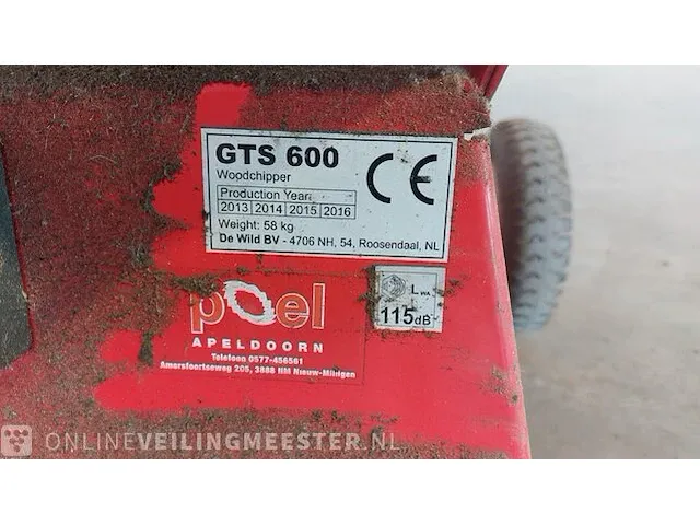 Houtversnipperaar met benzinemotor, gtm professional, gts 600, rood - afbeelding 7 van  7