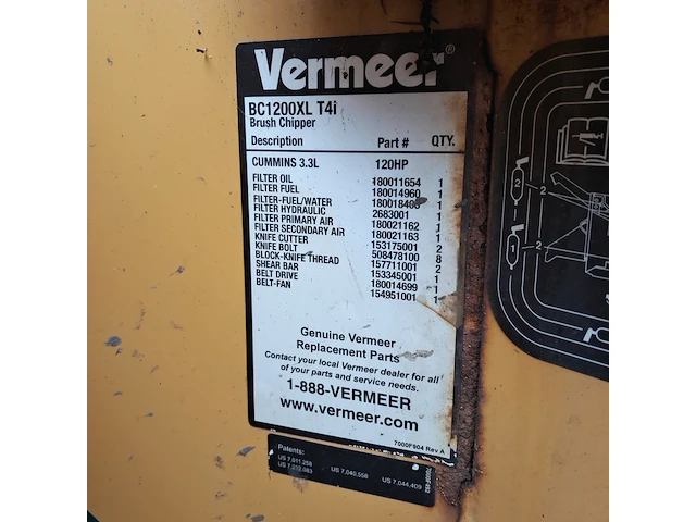 Houtversnipperaar, vermeer, bc1200xl t4i, 2014 - afbeelding 26 van  38