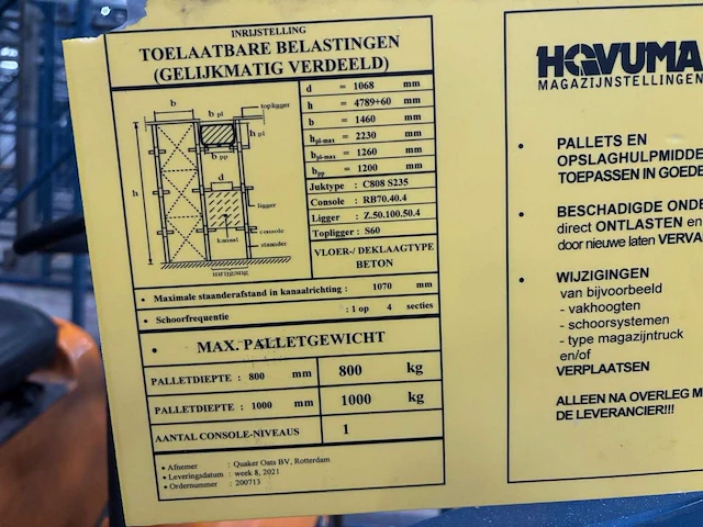 Hovuma - inrijstelling 102 europallet plaatsen - afbeelding 5 van  6