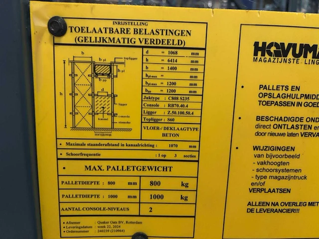 Hovuma - inrijstelling 54 europallet plaatsen - afbeelding 4 van  4