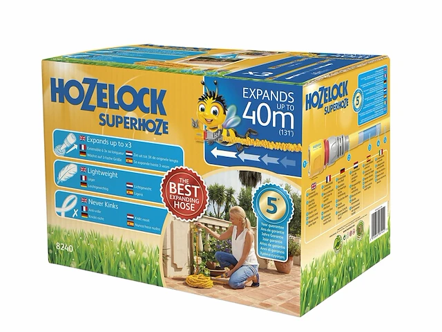 Hozelock superhoze uitbreidingsslang 40 m: flexibele slang strekt zich uit tot 3x originele lengte met 2 aquastop-fittingen - afbeelding 2 van  6