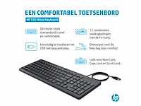 Hp 150 bedraad toetsenbord usb mechanische schakelaar qwerty zwart - afbeelding 3 van  4