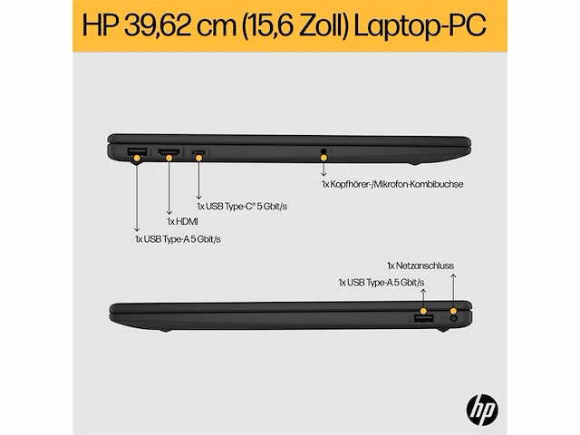 Hp 15fc0035ng amd ryzentm 3 7320u laptop 396 cm 15.6 full hd 8 gb lpddr5sdram 256 gb ssd zwart - afbeelding 2 van  6