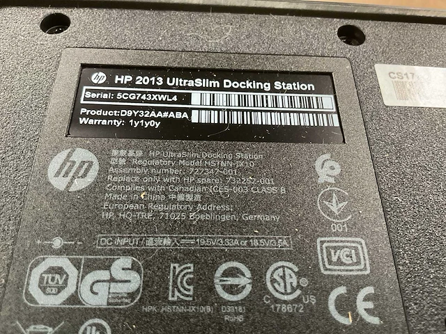 Hp 2013 ultraslim docking station (9x) - afbeelding 4 van  4