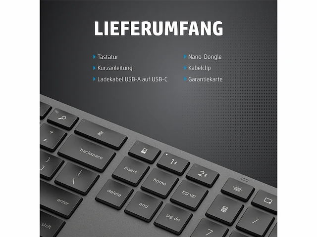 Hp 975 dualmode wireless keyboard azerty zwart - afbeelding 3 van  4