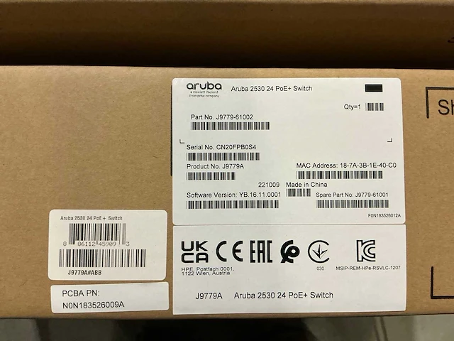 Hp aruba 2530 24 poe+ switch - afbeelding 2 van  2