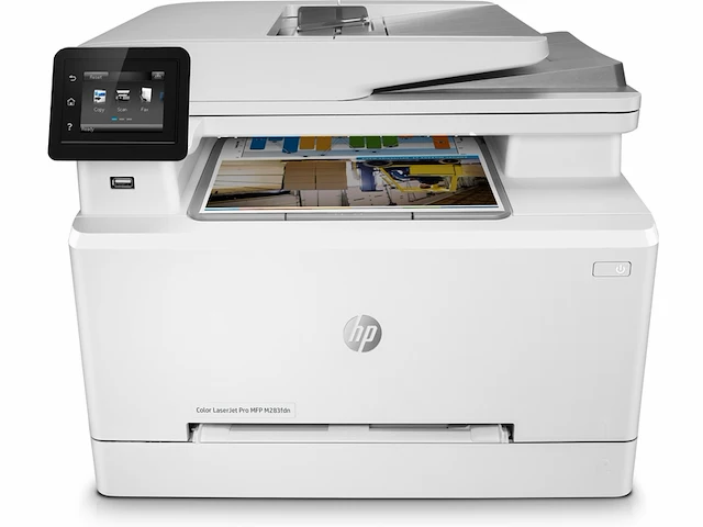 Hp color laserjet pro mfp m283fdn multifunctionele printer kleur a4 printen scannen kopiren faxen - afbeelding 1 van  5
