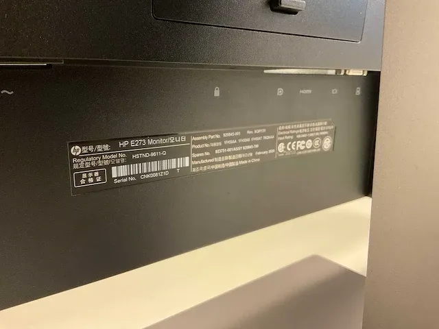 Hp e273 monitor (2x) - afbeelding 4 van  4