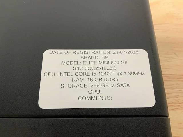 Hp elite mini 600 g9(i5-gen12) desktop - afbeelding 2 van  4