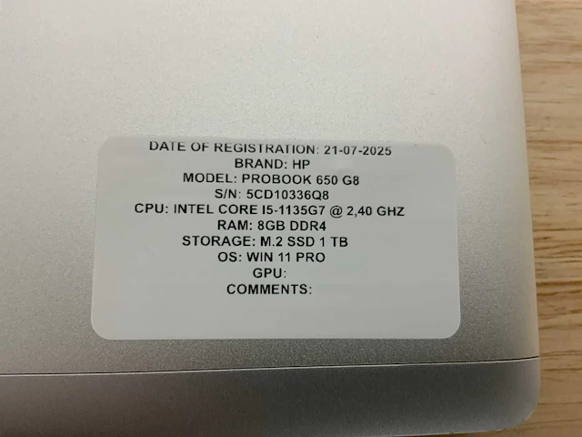 Hp elitebook 650 g8 laptop - afbeelding 7 van  9