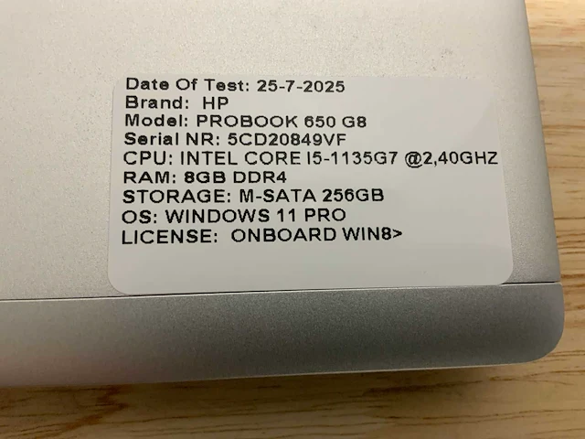 Hp elitebook 650 g8 laptop - afbeelding 7 van  8