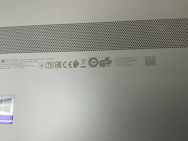Hp elitebook 830 g7 13”, core(tm) i7 10th gen, 16 gb ram, 512 gb nvme laptop - afbeelding 7 van  7