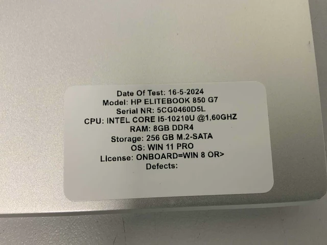 Hp elitebook 850 g7 (i5-gen10) laptop - afbeelding 4 van  9