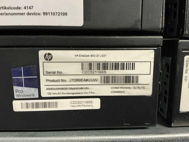 Hp elitedesk 800 g1 usdt desktop (6x) - afbeelding 3 van  4
