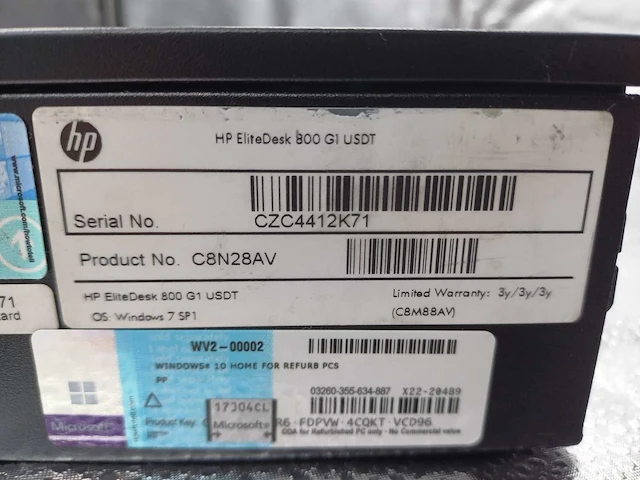 Hp elitedesk 800g1 usdt desktop (4x) - afbeelding 4 van  4