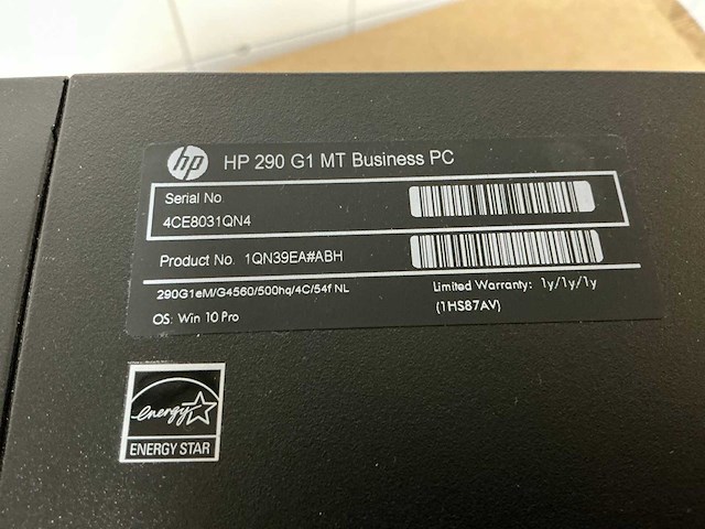 Hp hp 290 g1 mt - g4560 desktop - afbeelding 6 van  6