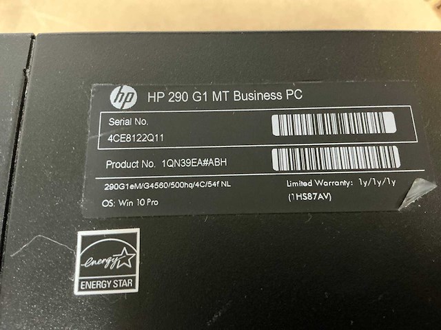 Hp hp 290 g1 mt - g4560 desktop - afbeelding 6 van  6