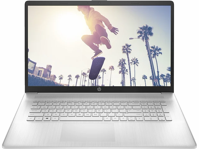 Hp laptop 17cp0055ng 17.3" fhd amd ryzen 5 5500u 8gb 512gb pcie amd radeon graphics natural qwerty zilver - afbeelding 1 van  6